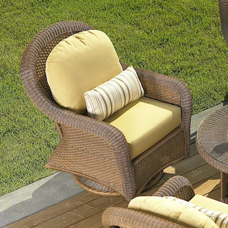 Woven Deep Seat Outdoor Upholstered Swivel Glider